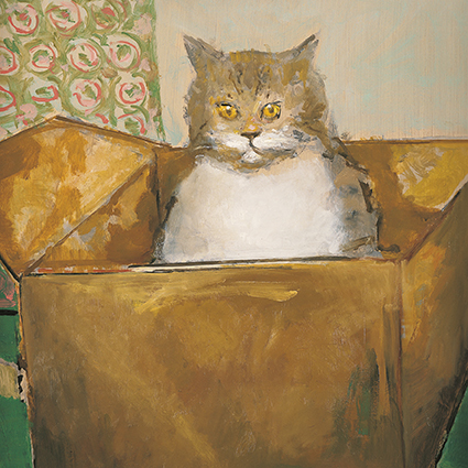 'Cat in the Box' by Ruskin Spear CBE RA (C430) * 