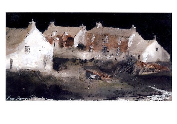 'Cottages, Abereiddy' by John Knapp-Fisher (P009)