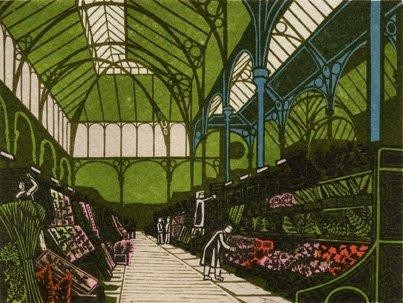 'Covent Garden Flower Market' by Edward Bawden (B085)