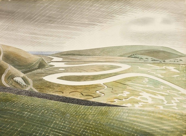 'Cuckmere Haven' c1939 by Eric Ravilious (B610) 