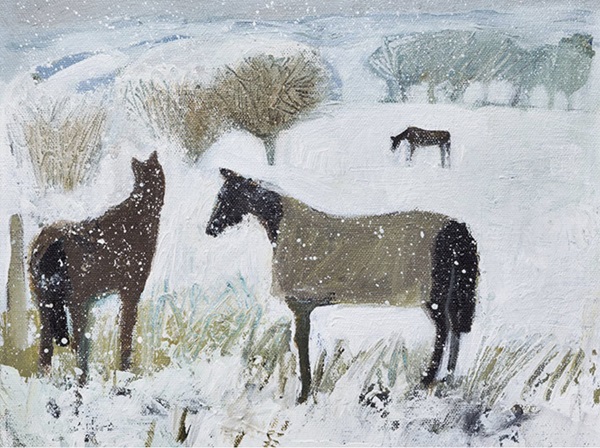 'Horses in the Snow' by Louise Waugh (W166) 
