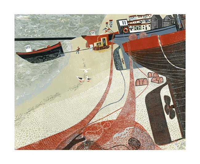 'Fishing Boats on Hastings Beach' by Melvyn Evans (A745)