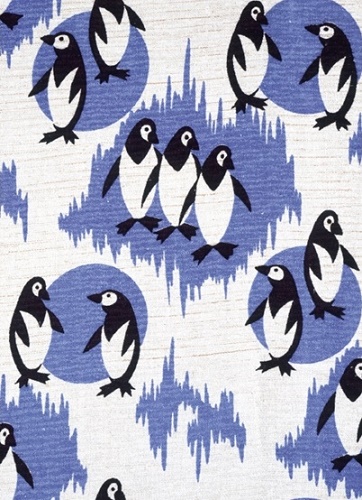 'Penguin Furnishing Fabric' (8 pack) (xmg34) g1 (message inside) Was 6.50, now 3.90
