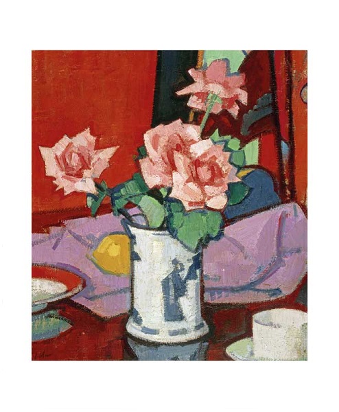 'Pink Roses, Chinese Vase' by Samuel John Peploe (1871 - 1935) (A053) 