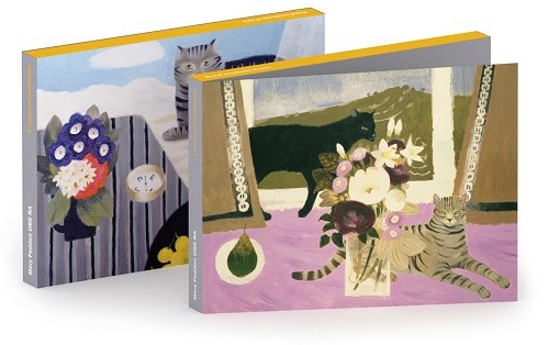 'Notecard Wallet' 3 x 2 designs ('Two Cats, 1987' / 'Cat and Compass, 2000') by Mary Fedden OBE RA 