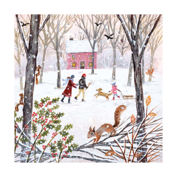 'Winter Wood Walk' by Lucy Grossmith (8 pack) (xmg47) (message inside) Was 5.95, now 3.60