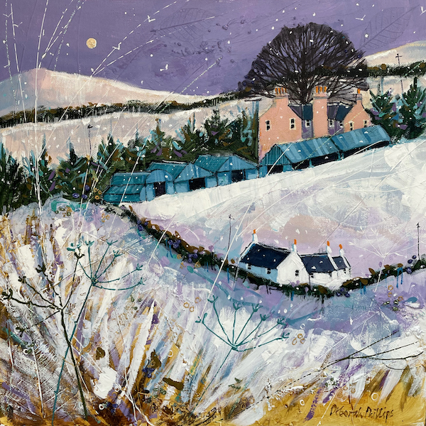 'Snowy Hatton Castle Farm, Newtyle' by Deborah Phillips (6 pack) (xsa31)