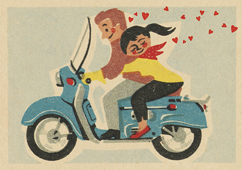 'Scooter Love' by Vintage Matchbox (VALENTINE'S DAY) (0V10)