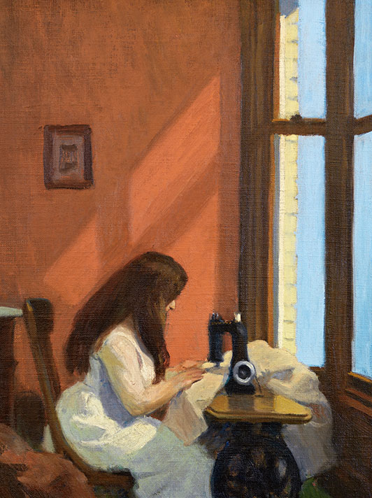 'Girl at a Sewing Machine' c1921 by Edward Hopper (W130) * 