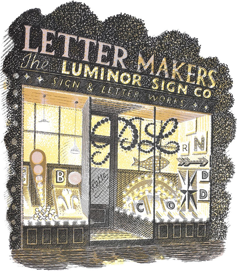 'Letter Maker' by Eric Ravilious (Mounted Print)