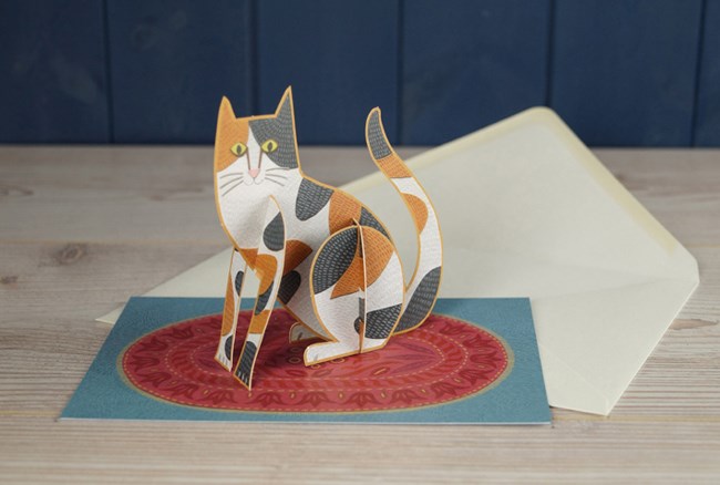 'Pop-Out Cat' Die-cut art card by Alice Melvin * 