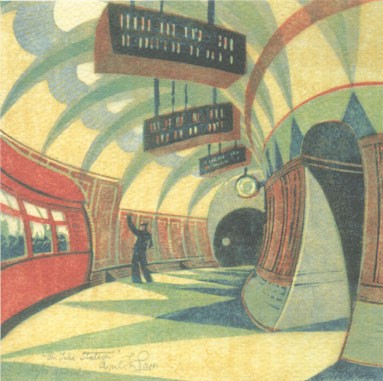'The Tube Station, 1932' by Cyril Power (B339) d