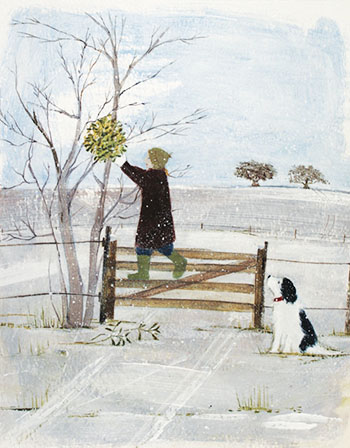 'Picking Mistletoe' by Hannah Cole (BX17) g1 (6 card pack) Christmas 30% off listed price