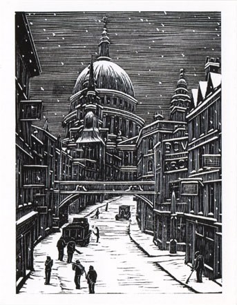 'London Snow' by Gwen Raverat (xcdp9) g1 (6 card pack) Christmas