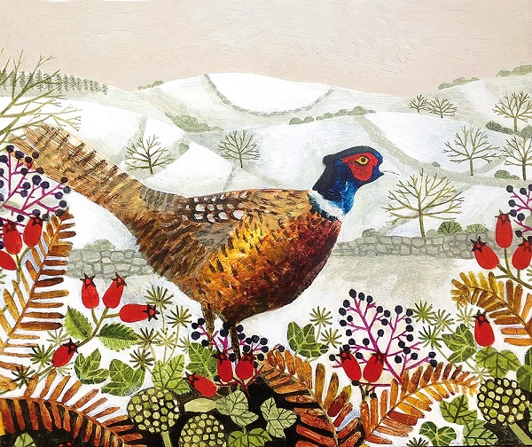 'Pheasant in the Snow' by Vanessa Bowman (xcdp46) g1(6 card pack) Christmas