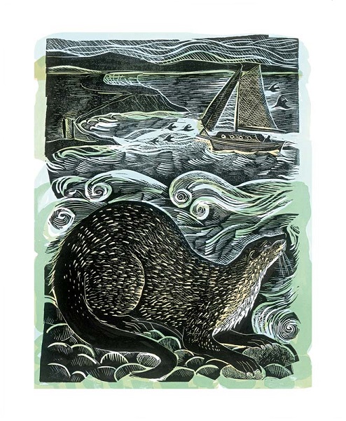 'Shetland Otter and Windsong' by Angela Harding (A119) (AH3218)