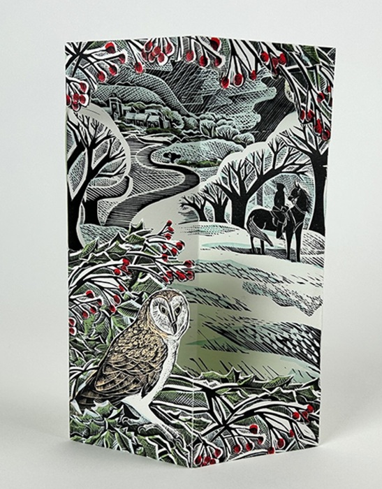 'Owl Flight' fold out die-cut card by Angela Harding (AP065) NEW