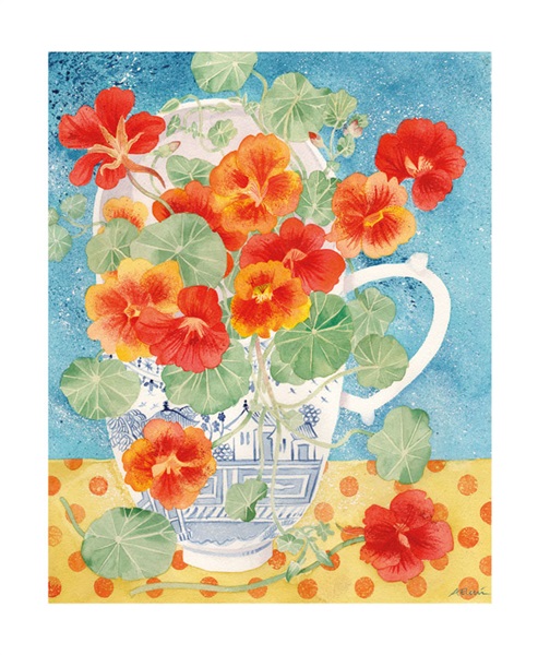 'Late Summer Nasturtiums' by Angie Lewin (A106)