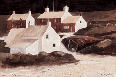  'Abereiddy Cottages' by John Knapp-Fisher (Print)