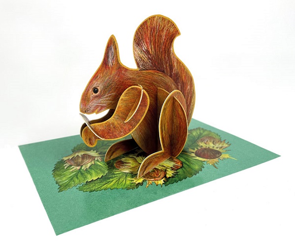 'Pop-Out Red Squirrel' Die-cut art card by Alice Melvin