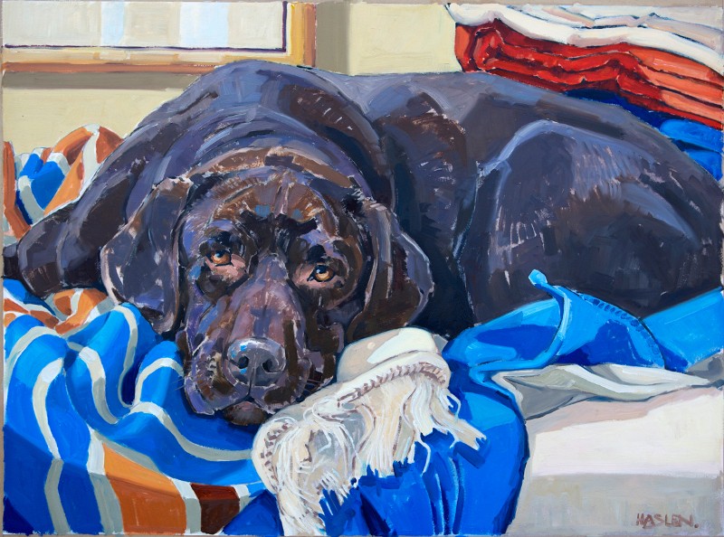 'Amber on the Bed' by Andrew Haslen (W010) (SG42)