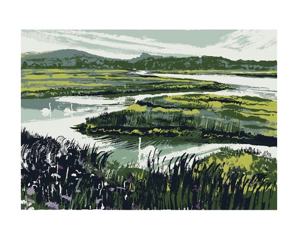 'Swans on Incoming Tide' by Andy Lovell (A897) (BL3032)