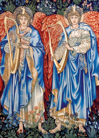 'Angeli Laudantes Tapestry' by Edward Burne-Jones for Moris & Co (8 pack) (VX11) g3 (message inside) Back In Stock Soon