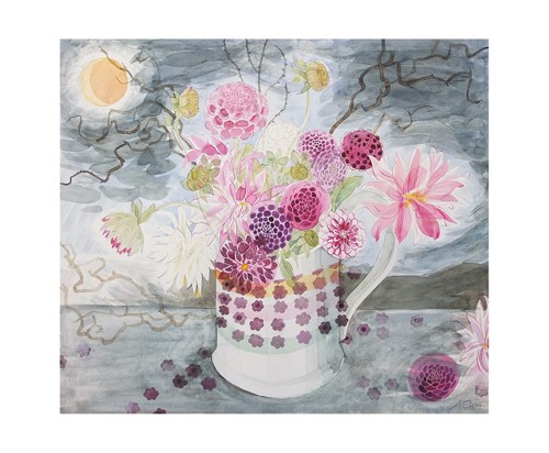 'Dahlias, Dark Sky' by Angie Lewin (A759) *