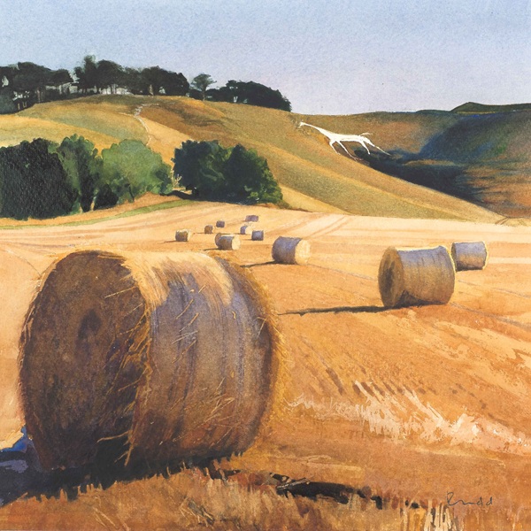 'Harvest, Cherhill White Horse' by Bob Rudd (Q284) NEW 