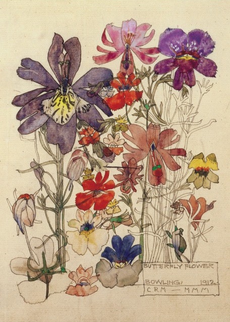 Butterfly Flower Bowling by Charles Rennie Mackintosh