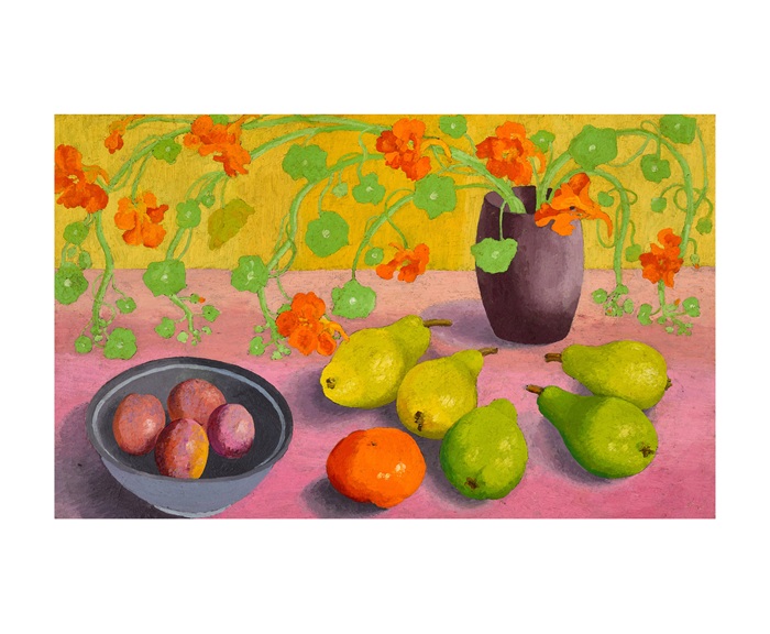 'Still Life, Nasturtiums and Pears' 1952 by Cedric Morris (1889 - 1982) (A189) NEW