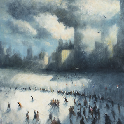 'City Skaters I' 2016 by Bill Jacklin RA (C434)