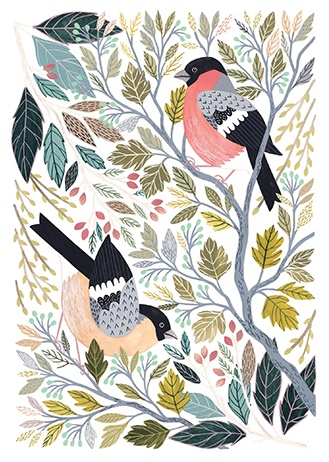 'Bullfinches' by Claire Tuxworth (T084) 