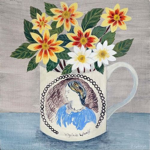 'Virginia Woolf Cup and Dahlias' by Debbie George (B541) *