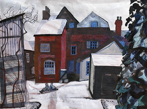 'Brick House, Great Bardfield' 1955  by Edward Bawden (W141) 