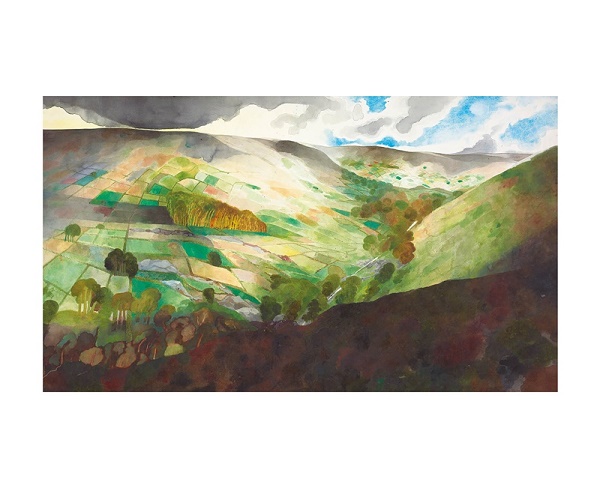 'Landscape, Dartmoor', 1974  by Edward Burra (1905 - 1976) (A920) * 