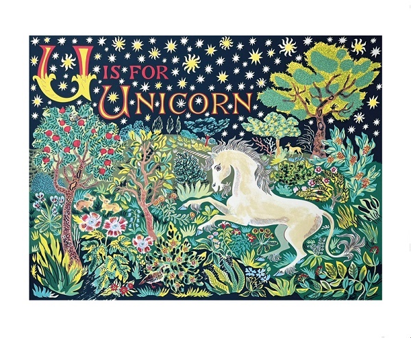 'U is for Unicorn' by Emily Sutton (A975) * NEW