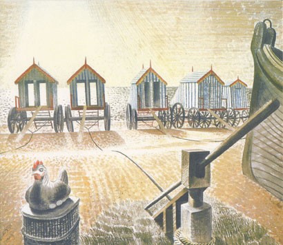 'Aldeburgh Bathing Machines' by Eric Ravilious (B340)