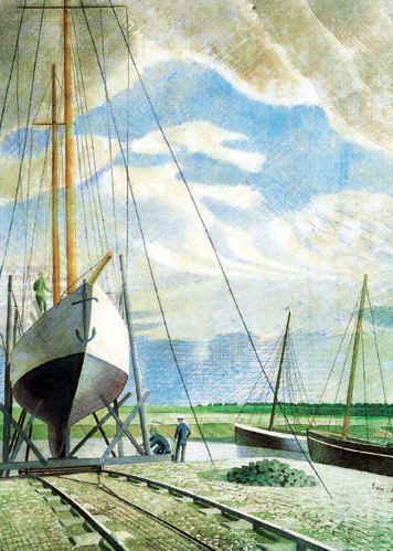 'Boatyard, June 1938' by Eric Ravilious (B436)