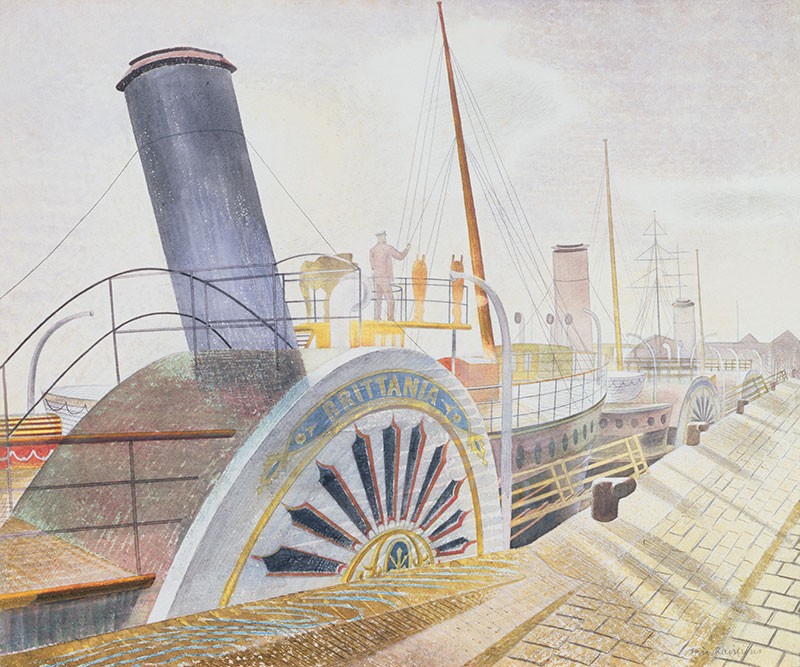 'Paddle Steamers, Bristol Quay' by Eric Ravilious (Print)