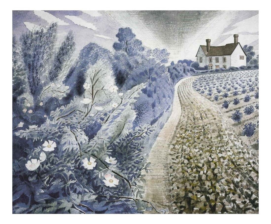 'Farm House and Field' by Eric Ravilious (W042)
