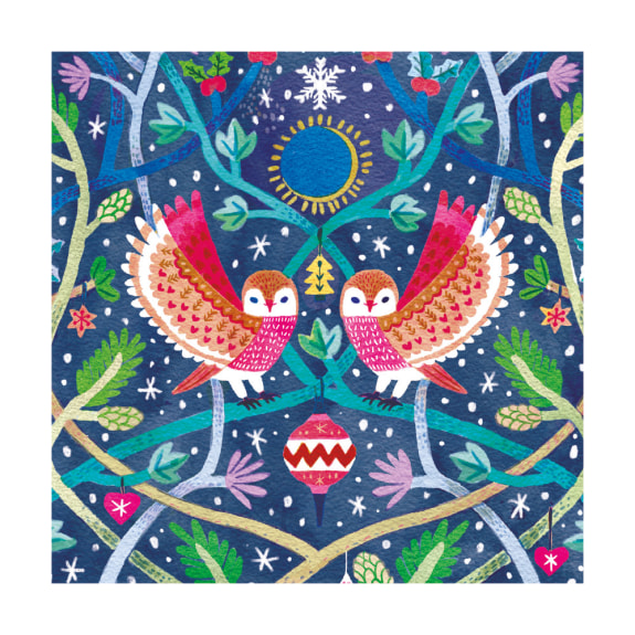 'Festive Owls' by Hui Skipp (8 pack) (xmg118) NEW (message inside)