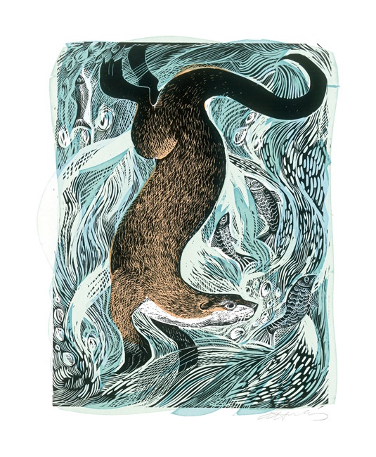 'Fishing Otter' by Angela Harding (A772) *