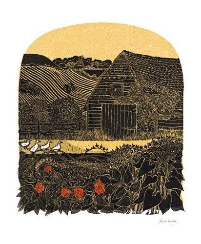 'Four Ducks & Barn' by Robert Tavener (A455)