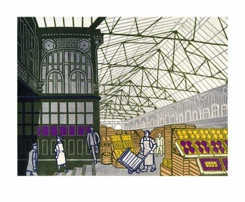 'Covent Garden-Foreign Fruit Market' by Edward Bawden (A272) *