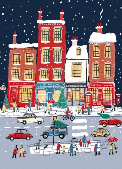 'Heading Home for Christmas'  by Ian Saxton (8 pack) (VX13) g1 175mm x 125mm (message inside)  NEW Coming Soon