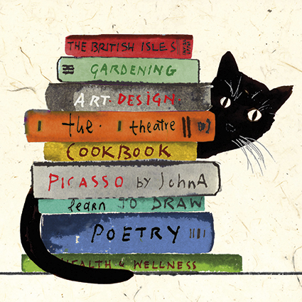 'Literary Kitty' by Jenny Frean (C007) 