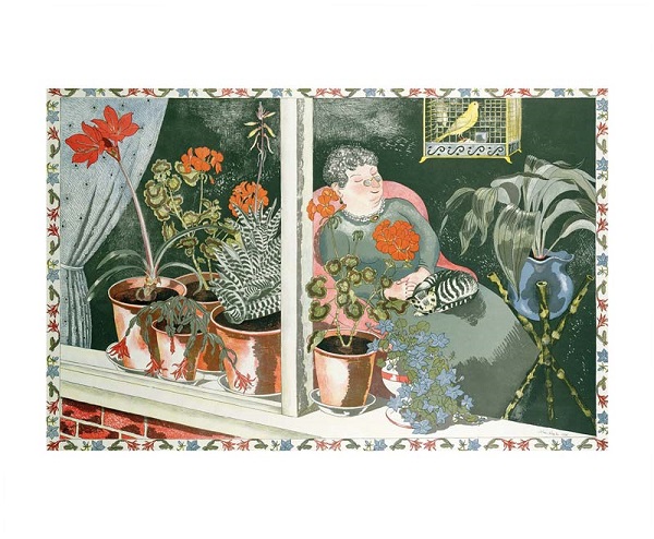 'Window Plants' by John Nash (with border) (A137) NEW