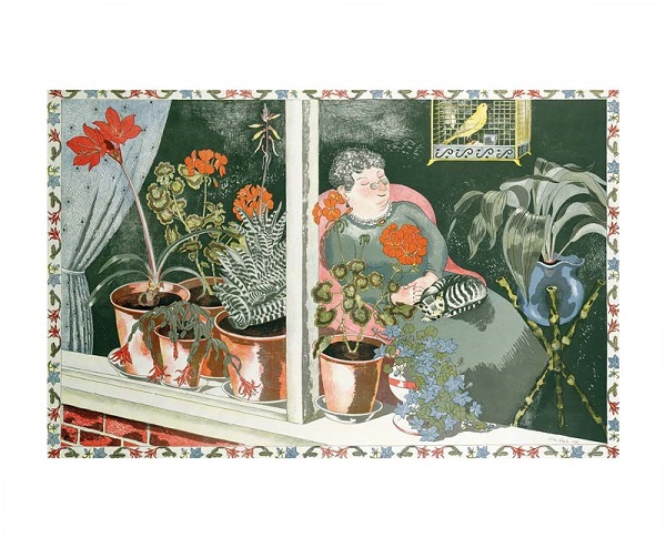 'Window Plants' by John Nash (with border) (A137) 