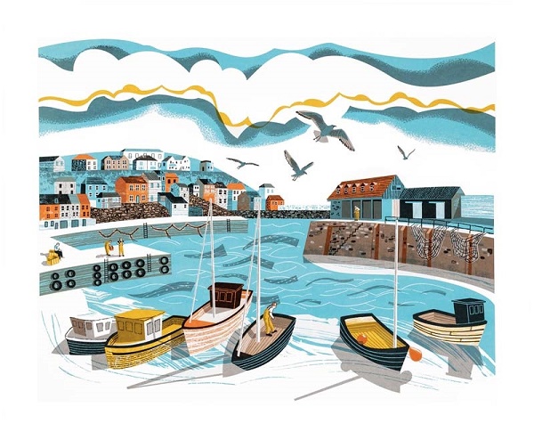 'Mevagissey Harbour' by John Bloor (A024) 
